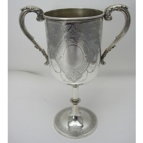 Attractive Victorian Silver Two Handle Trophy Cup