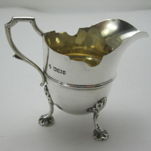 george iii style cream jug with cut card border - CATEGORY: ANTIQUE SILVER - DATED 1900