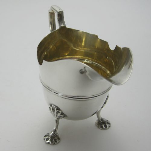GEORGE III STYLE CREAM JUG WITH CUT CARD BORDER - ADDITIONAL PHOTO 3