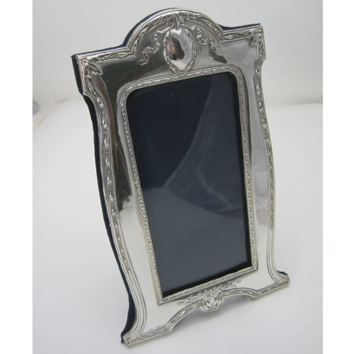 edwardian silver photo frame with refurbished easel back - CATEGORY: ANTIQUE SILVER - DATED 1910