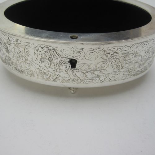 VICTORIAN FRENCH SILVER PLATED OVAL JEWELLERY OR TRINKET BOX - ADDITIONAL PHOTO 3
