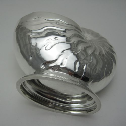 VICTORIAN NAUTILUS SHELL SHAPED SILVER PLATED SPOON WARMER - ADDITIONAL PHOTO 3