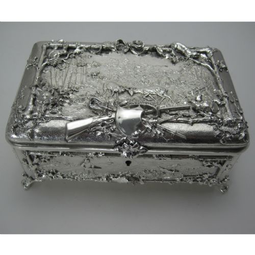 victorian electro formed large silver plated jewellery casket box - CATEGORY: ANTIQUE SILVER - DATED 1890