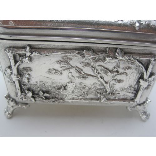 VICTORIAN ELECTRO FORMED LARGE SILVER PLATED JEWELLERY CASKET BOX - ADDITIONAL PHOTO 7