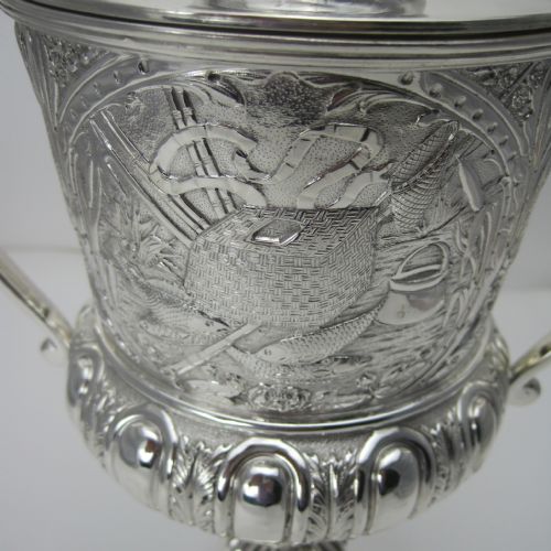 IMPRESSIVE VICTORIAN SILVER PLATED TROPHY CUP AND COVER - ADDITIONAL PHOTO 1