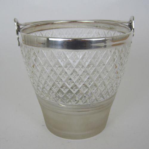 late victorian cut glass and silver plate ice pail - CATEGORY: ANTIQUE SILVER - DATED 1890