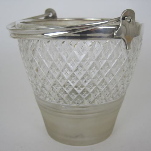 LATE VICTORIAN CUT GLASS AND SILVER PLATE ICE PAIL - ADDITIONAL PHOTO 3