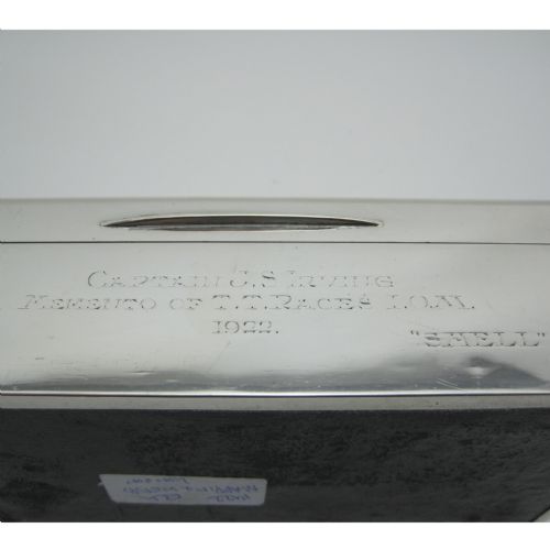 INSCRIBED RECTANGULAR SILVER TRINKET OR CIGARETTE BOX - ADDITIONAL PHOTO 1
