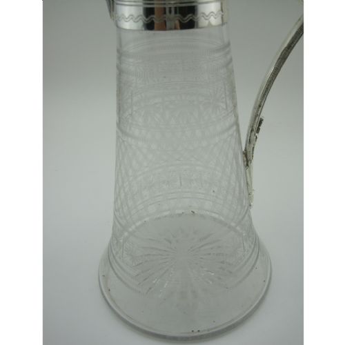 VICTORIAN SILVER PLATED CLARET JUG WITH CORK BAYONET STYLE STOPPER - ADDITIONAL PHOTO 7