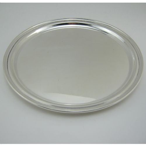 smart very plain vintage tiffany co sterling silver salver - CATEGORY: ANTIQUE SILVER - DATED 1940