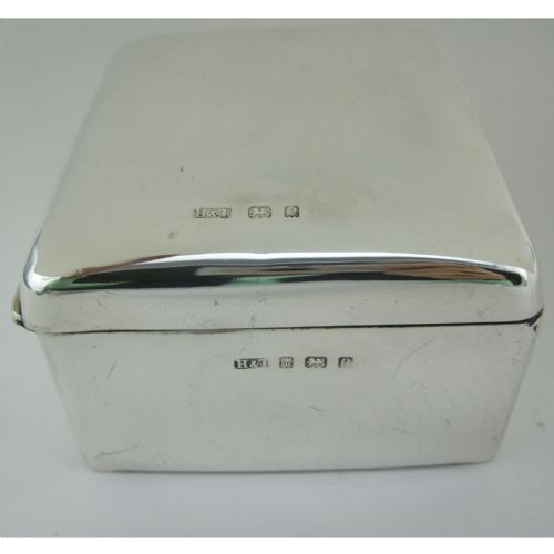 PLAIN EDWARDIAN SILVER SQUARE TRINKET OR CIGARETTE BOX - ADDITIONAL PHOTO 1
