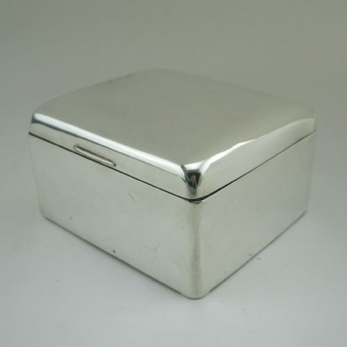 PLAIN EDWARDIAN SILVER SQUARE TRINKET OR CIGARETTE BOX - ADDITIONAL PHOTO 4