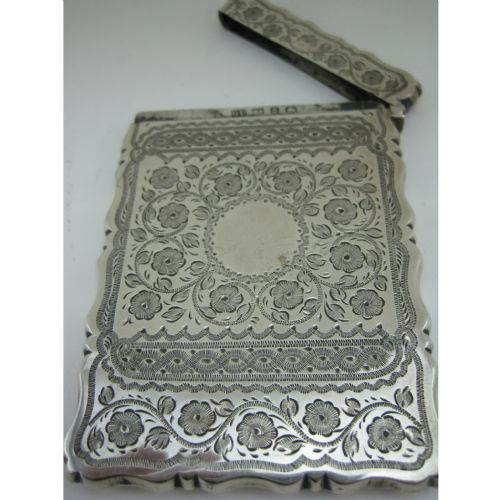 VICTORIAN SHAPED RECTANGULAR SILVER VISITING CARD CASE - ADDITIONAL PHOTO 2