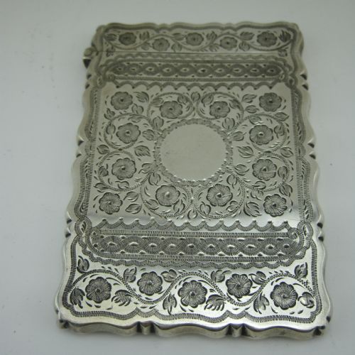 VICTORIAN SHAPED RECTANGULAR SILVER VISITING CARD CASE - ADDITIONAL PHOTO 4