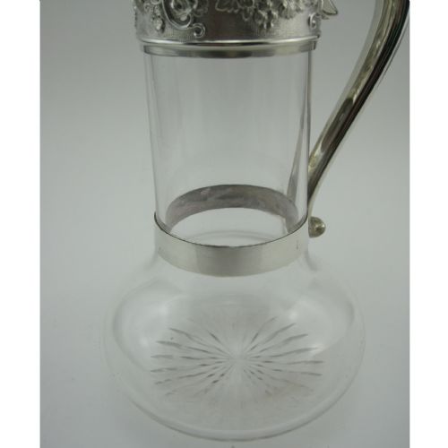 VICTORIAN SILVER CLARET JUG WITH HINGED LID LION AND SHIELD FINIAL - ADDITIONAL PHOTO 8