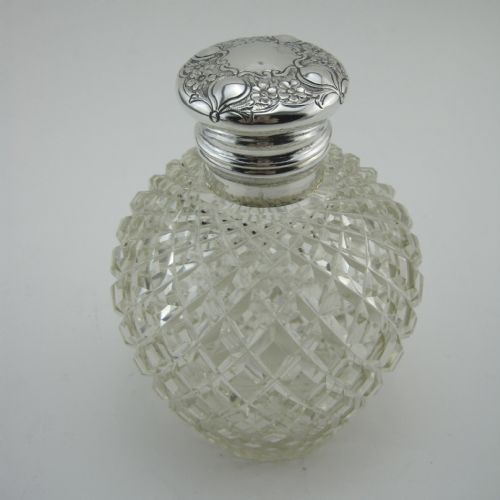 edwardian art nouveau style silver perfume bottle - CATEGORY: ANTIQUE SILVER - DATED 1900