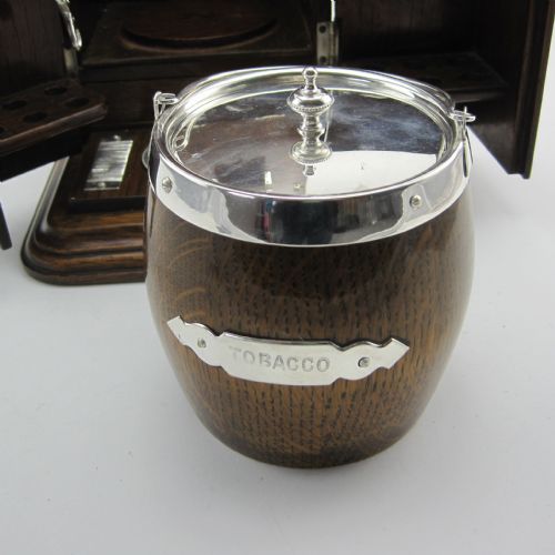 VICTORIAN OAK AND SILVER PLATED CIGAR OR TOBACCO LOCKING BOX - ADDITIONAL PHOTO 10