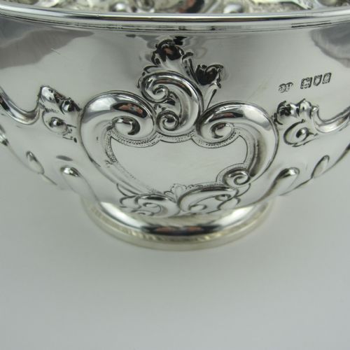 LARGE LATE VICTORIAN SILVER ROSE BOWL - ADDITIONAL PHOTO 1