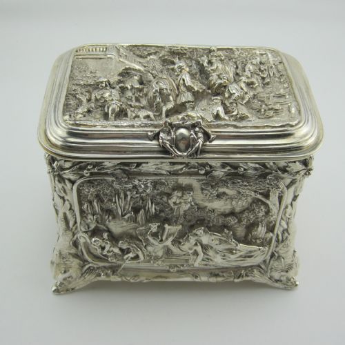 decorative rectangular electro formed jewellery or trinket box - CATEGORY: ANTIQUE BOXES - DATED 1890