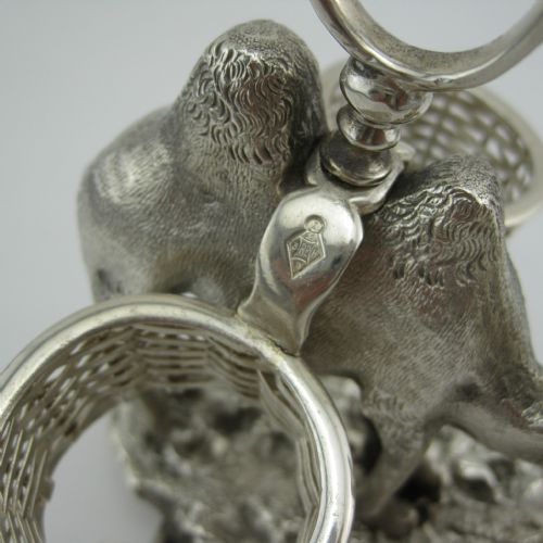 VICTORIAN SILVER PLATED NOVELTY FIGURAL CAMEL CRUET SET - ADDITIONAL PHOTO 3
