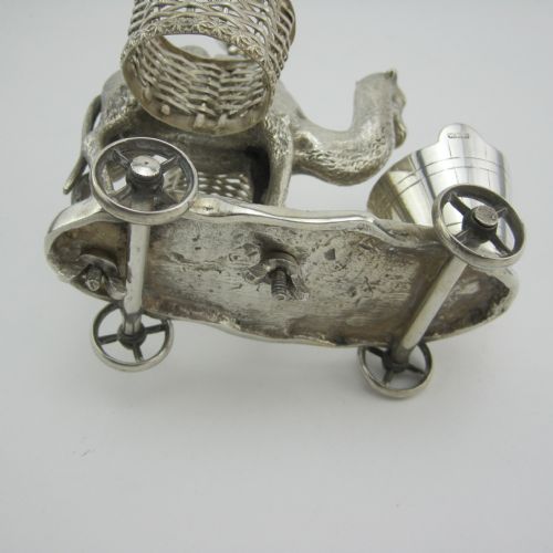 VICTORIAN SILVER PLATED NOVELTY FIGURAL CAMEL CRUET SET - ADDITIONAL PHOTO 6