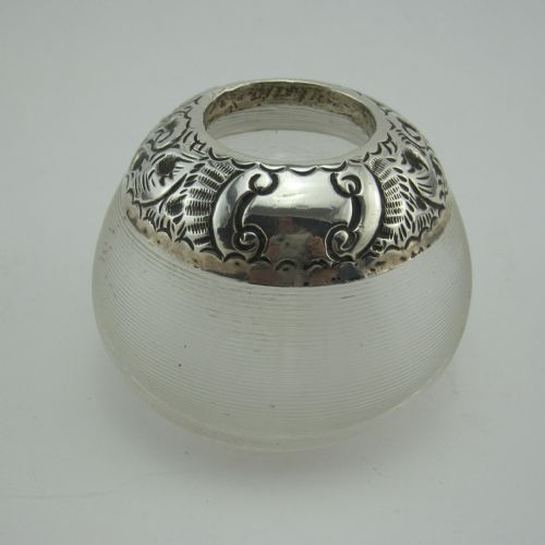 edwardian silver and glass match striker - CATEGORY: ANTIQUE SILVER - DATED 1900