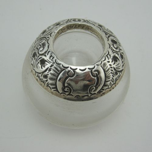 EDWARDIAN SILVER AND GLASS MATCH STRIKER - ADDITIONAL PHOTO 1