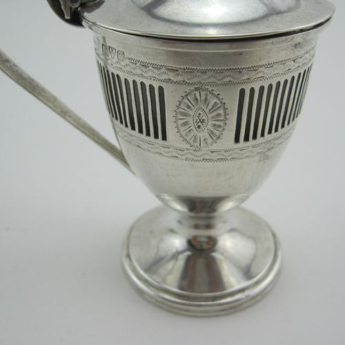 ELEGANT URN SHAPE NATHAN HAYES EDWARDIAN SILVER MUSTARD POT - ADDITIONAL PHOTO 2