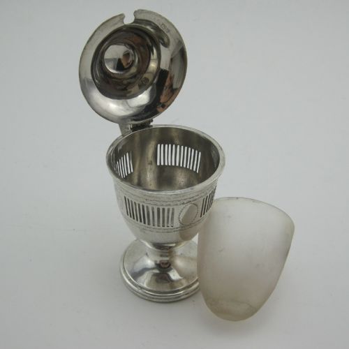 ELEGANT URN SHAPE NATHAN HAYES EDWARDIAN SILVER MUSTARD POT - ADDITIONAL PHOTO 3