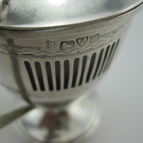 ELEGANT URN SHAPE NATHAN HAYES EDWARDIAN SILVER MUSTARD POT - ADDITIONAL PHOTO 4