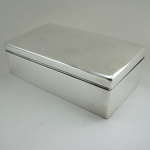 HANDSOME LARGE GOOD QUALITY SILVER CIGAR OR TRINKET BOX - ADDITIONAL PHOTO 3