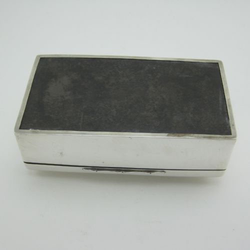HANDSOME LARGE GOOD QUALITY SILVER CIGAR OR TRINKET BOX - ADDITIONAL PHOTO 5