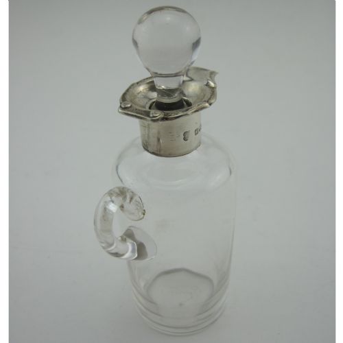 UNUSUAL NOVELTY SILVER AND GLASS WHISKEY NOGGIN DECANTER - ADDITIONAL PHOTO 6