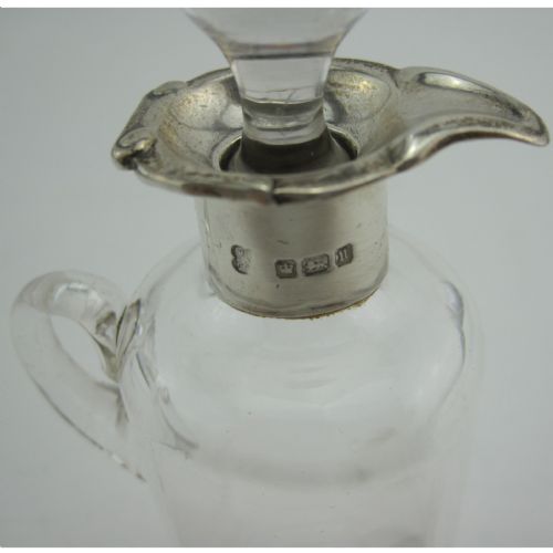 UNUSUAL NOVELTY SILVER AND GLASS WHISKEY NOGGIN DECANTER - ADDITIONAL PHOTO 7