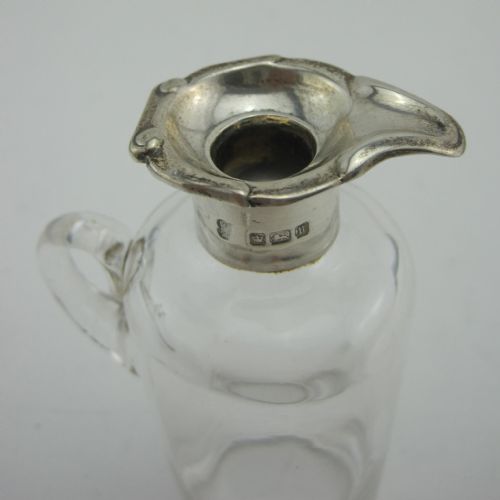BOTTLE SHAPED FORM SILVER AND GLASS WHISKY NOGGIN - ADDITIONAL PHOTO 1