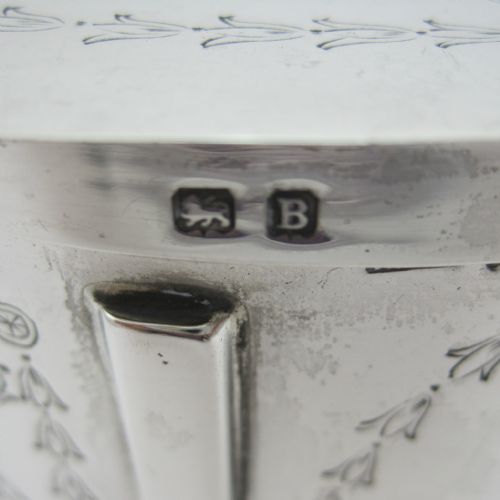 UNUSUAL HALF MOON STERLING SILVER TEA CADDY OR TRINKET BOX - ADDITIONAL PHOTO 7
