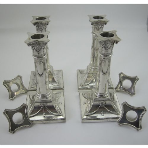 SET OF FOUR THOMAS BRADBURY STERLING SILVER CANDLESTICKS - ADDITIONAL PHOTO 5