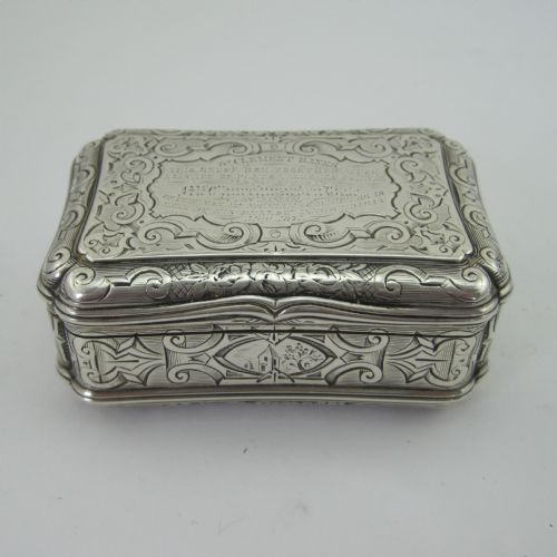 VICTORIAN STERLING SILVER TABLE SNUFF BOX - ADDITIONAL PHOTO 1