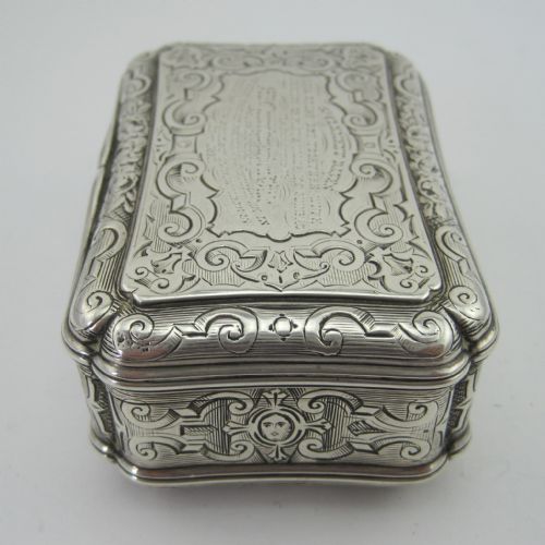 VICTORIAN STERLING SILVER TABLE SNUFF BOX - ADDITIONAL PHOTO 2