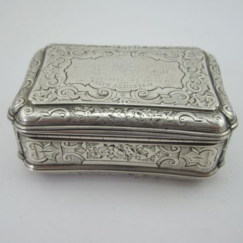 VICTORIAN STERLING SILVER TABLE SNUFF BOX - ADDITIONAL PHOTO 3