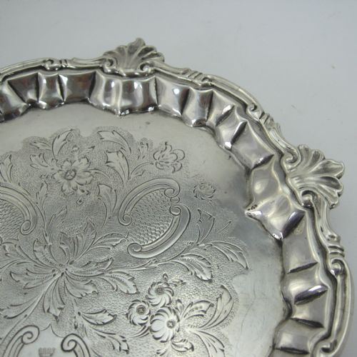 GEORGE II STERLING SILVER SHAPED CIRCULAR SALVER - ADDITIONAL PHOTO 1