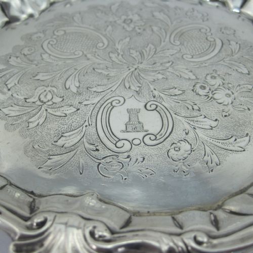 GEORGE II STERLING SILVER SHAPED CIRCULAR SALVER - ADDITIONAL PHOTO 2