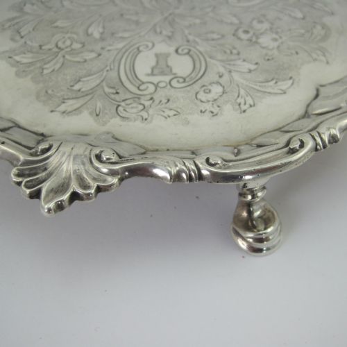 GEORGE II STERLING SILVER SHAPED CIRCULAR SALVER - ADDITIONAL PHOTO 3