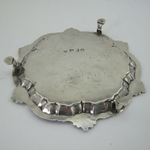 GEORGE II STERLING SILVER SHAPED CIRCULAR SALVER - ADDITIONAL PHOTO 4