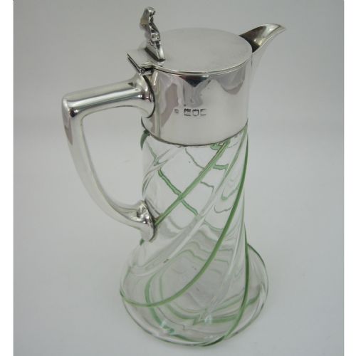 victorian sterling silver claret jug with plain mount - CATEGORY: ANTIQUE JUGS - DATED 1900