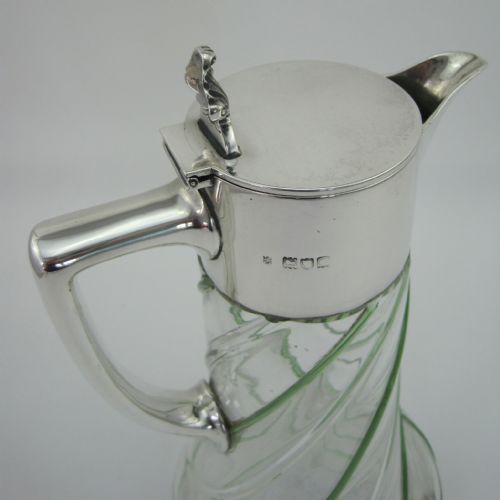 VICTORIAN STERLING SILVER CLARET JUG WITH PLAIN MOUNT - ADDITIONAL PHOTO 1
