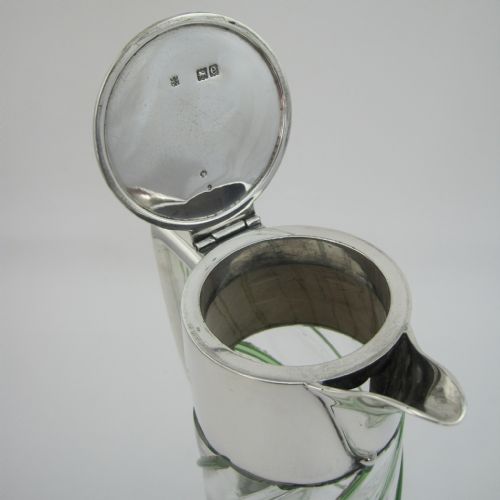 VICTORIAN STERLING SILVER CLARET JUG WITH PLAIN MOUNT - ADDITIONAL PHOTO 2