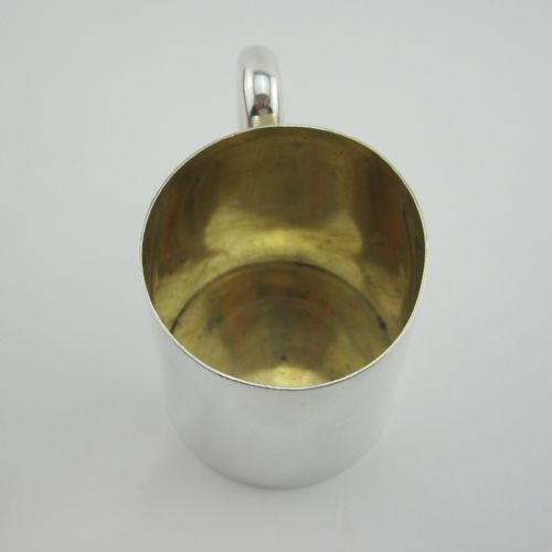 HALF PINT VICTORIAN SILVER MUG WITH TAPERING CYLINDRICAL PLAIN BODY - ADDITIONAL PHOTO 3