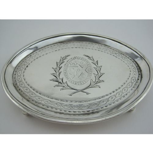 GOOD QUALITY GEORGIAN SILVER SALVER OR TEA POT STAND - ADDITIONAL PHOTO 1