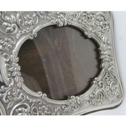 EDWARDIAN SILVER PHOTO FRAME WITH OAK BACK - ADDITIONAL PHOTO 3